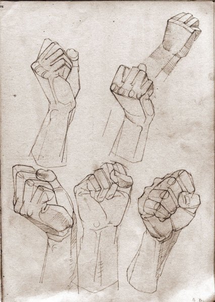 Сжатый кулак сбоку референс