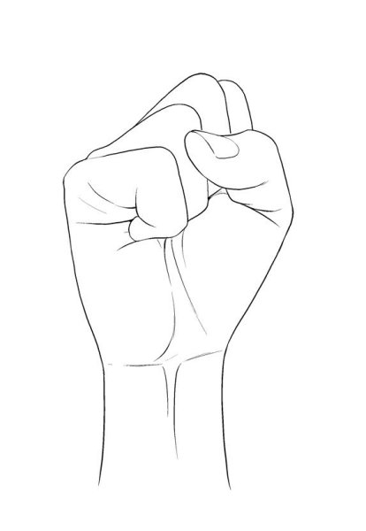 Кулак рисунок карандашом