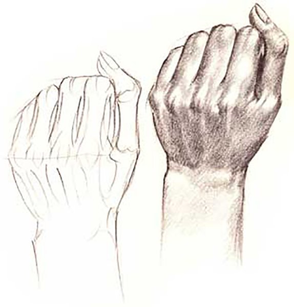 Руки для рисования кулак