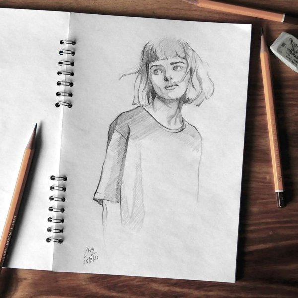 Скетчи карандашом атмосферные