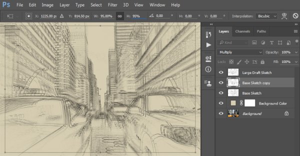 Рисование скетча в Photoshop