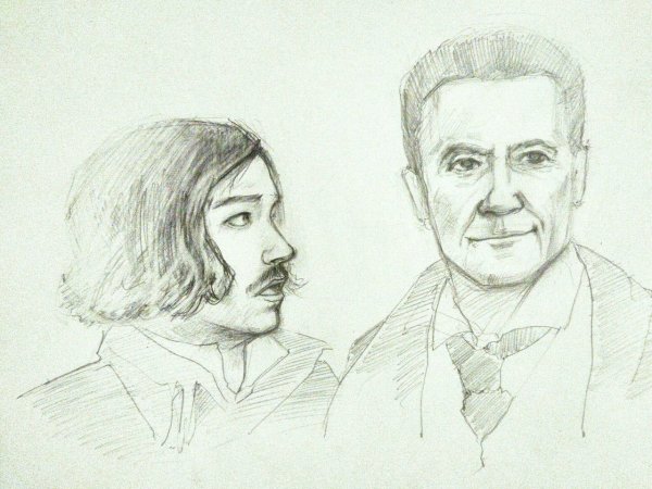 Гоголь раскраска портрет