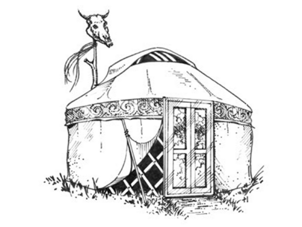 Юрта рисунок для детей