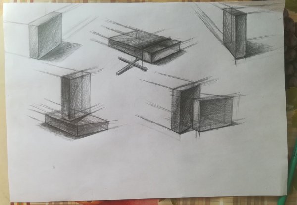 Спичечный коробок в линейной перспективе