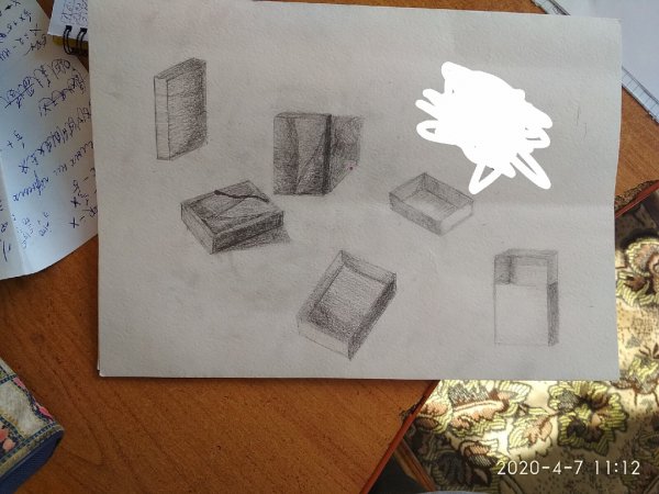 Чертеж спичечного коробка сверху сбоку 3 д