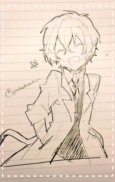 Дадзай Осаму легкий арт