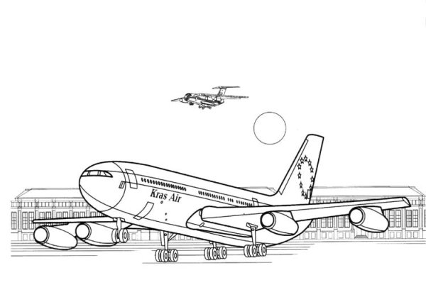 Раскраска самолет ил 76