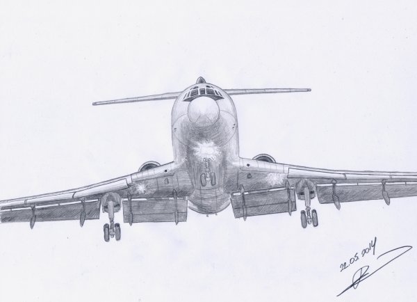 Аэроплан рисунок карандашом