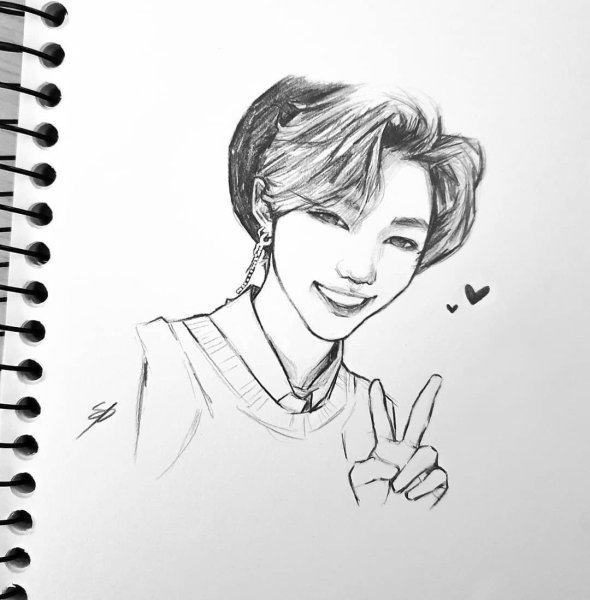 Феликс Stray Kids рисунок