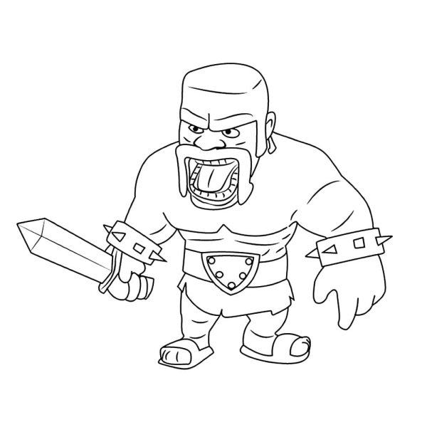 Раскраски клэш оф кланс варвар