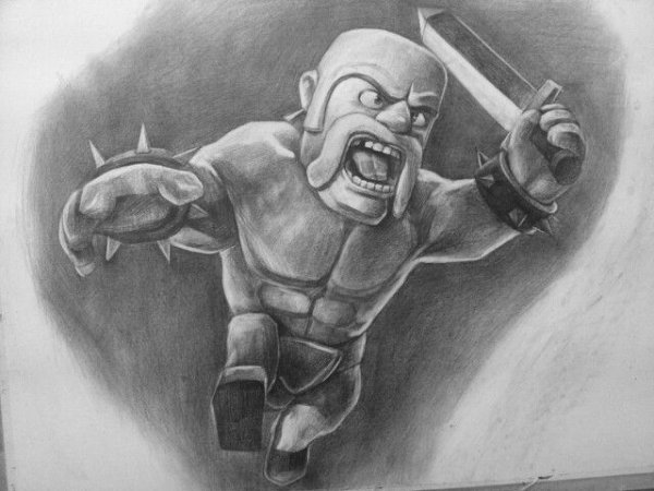 Варвар из клэш оф кланс рисунок