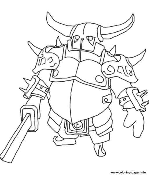 Clash of Clans раскраска ПЕККА