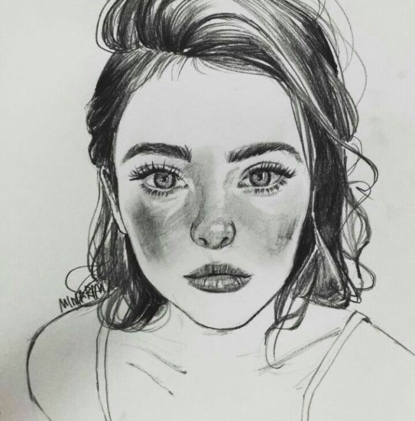 Красивые девушки карандашом