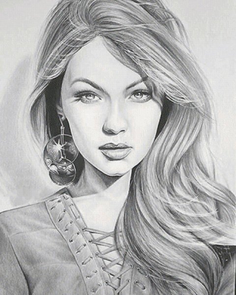Ана де Армас рисунки портрет карандашом