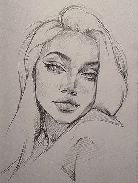 Рисунок девушки карандашом