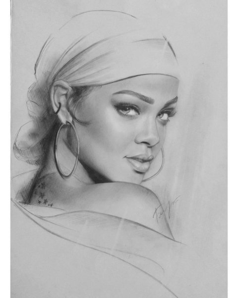 Ана де Армас рисунки портрет карандашом