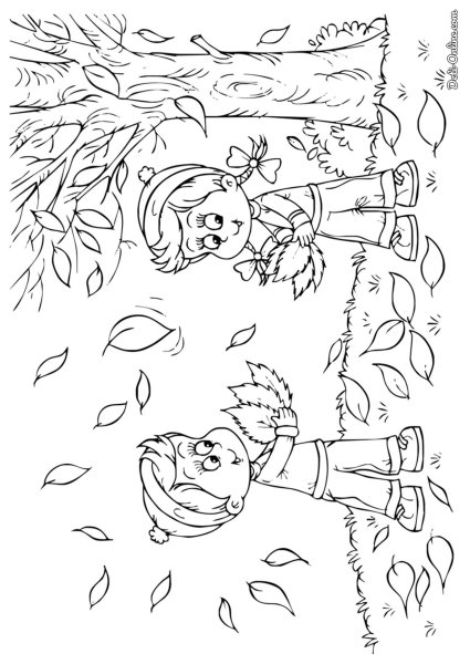 Осенние каникулы раскраска