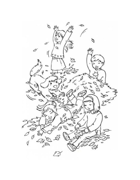 Осенние каникулы раскраска