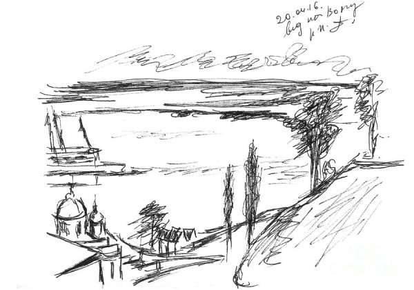 Река Волга для рисования