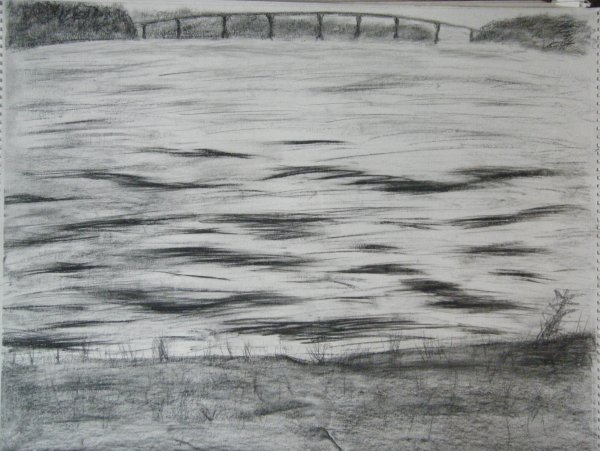 Река рисунок ручкой