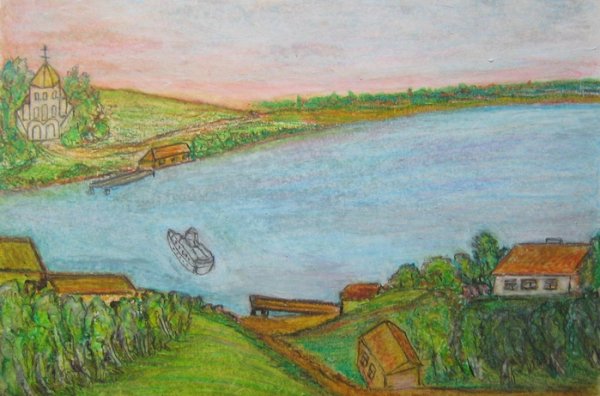 Река Волга рисунок