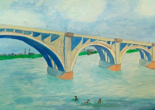 Речка карандашом