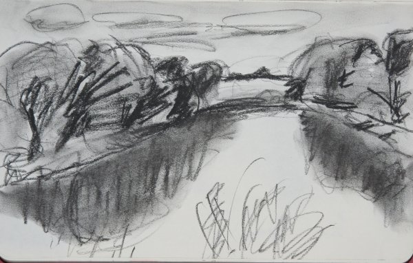 Пленэр акварелью река