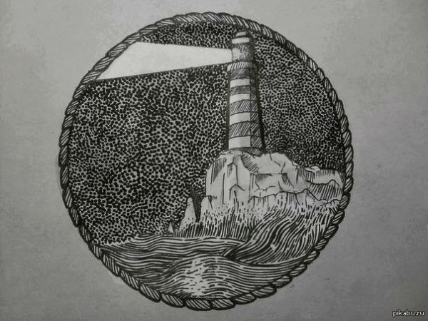 Графический пейзаж в круге