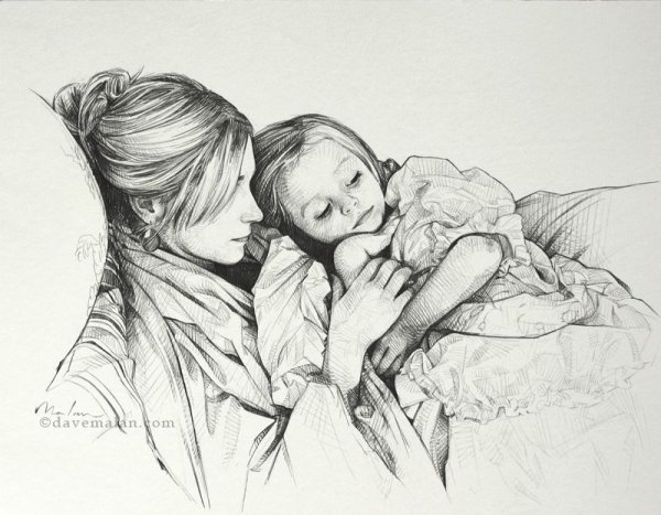 Рисунок мамы для срисовки