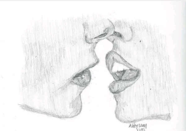 Поцелуй простым карандашом