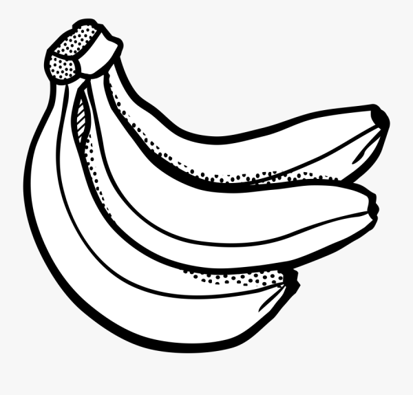 Банан раскраска