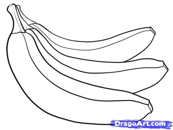 Рисунок банана для раскрашивания