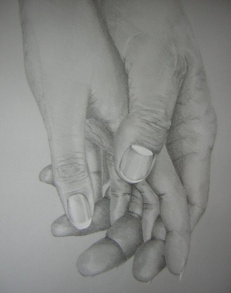 Мужские руки карандашом