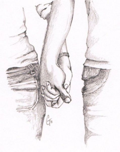 Рука в руке карандашом