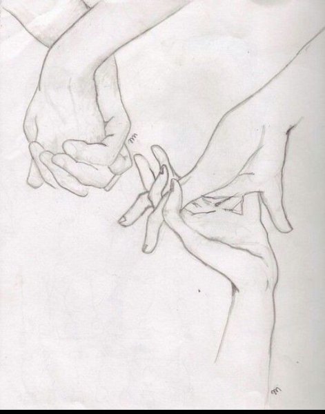 Руки влюбленных рисунок карандашом