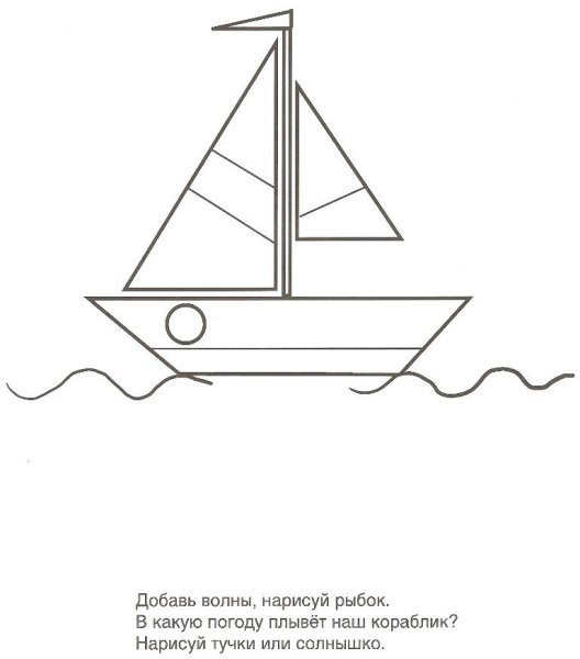 Нарисовать кораблик