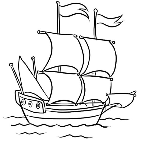 Рисунки для срисовки корабли