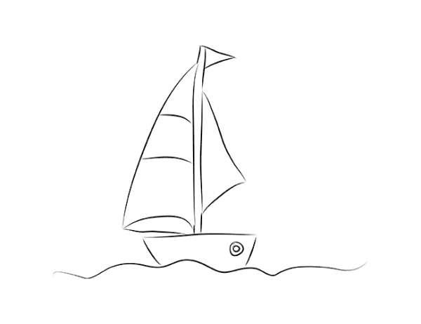 Рисунки корабль в море лёгкий