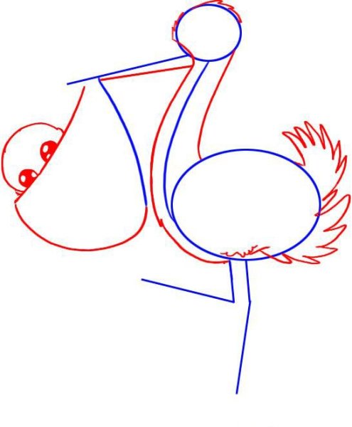 Черный Аист карандашом