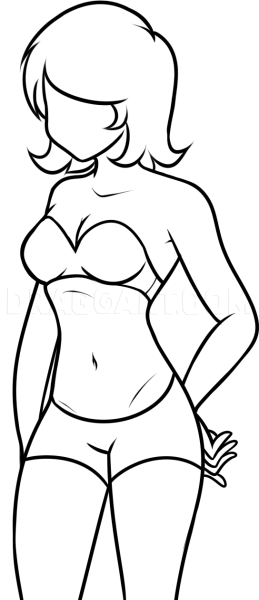 Женское тело карандашом