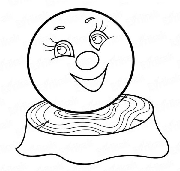 Колобок рисунок карандашом