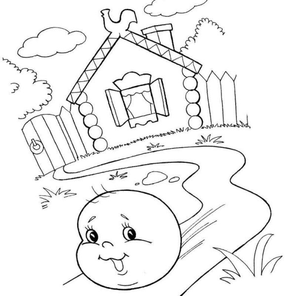 Герои сказки Колобок раскраска