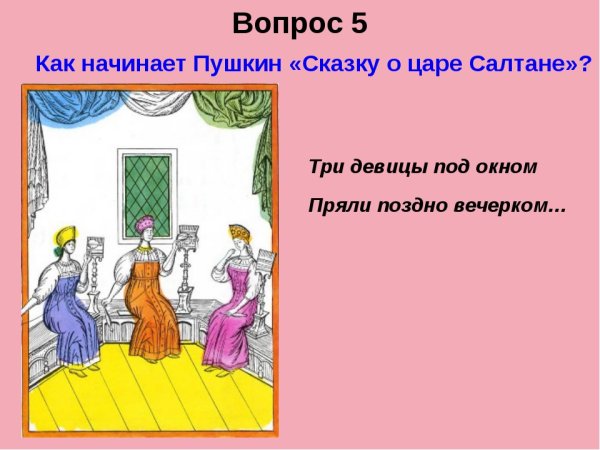 Иллюстрации к сказке о царе Салтане три девицы под окном