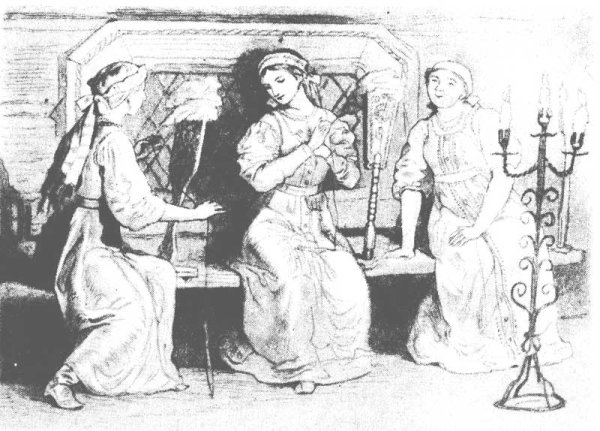 Три девицы под окном раскраска