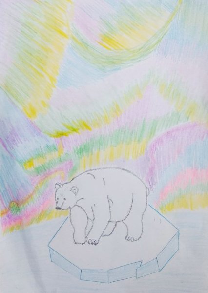 Северное сияние карандашом