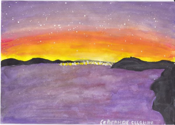 Рисование с детьми Полярная ночь