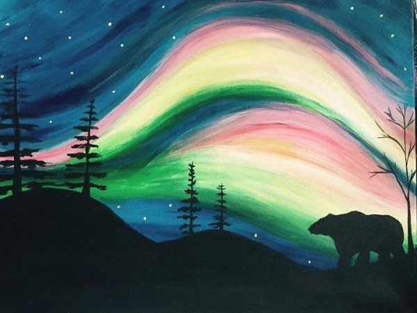 Рисуем Северное сияние