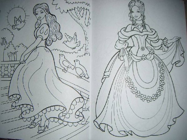 Принцесса. Раскраска