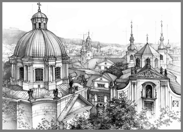 Архитектурные зарисовки Прага