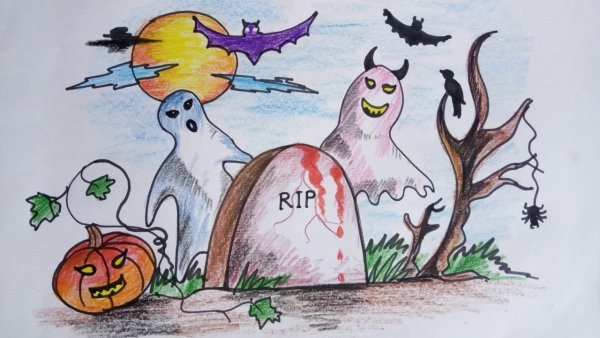 Рисунки на Хэллоуин легкие